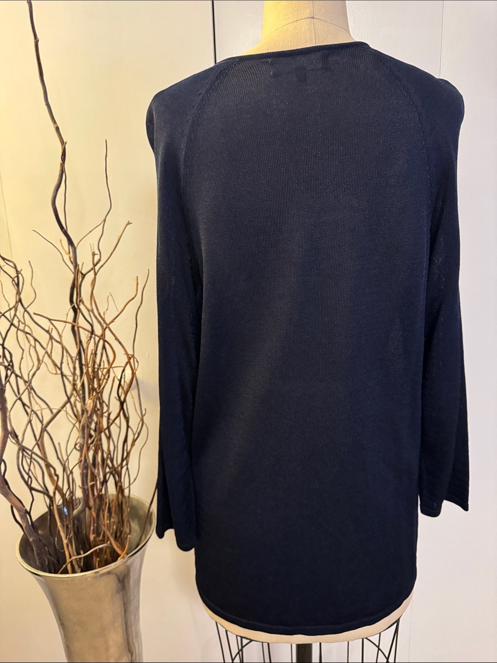 Jones New York Black Wrap-Detail Long Sleeve sweater - Picture 4 of 6